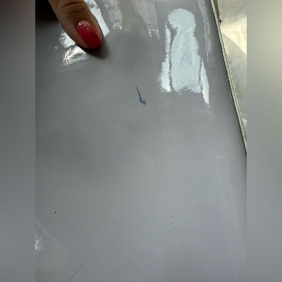 Y2K Calvin Klein Lilac and Cream Mod Style Vinyl Bag - Picture 9 of 10